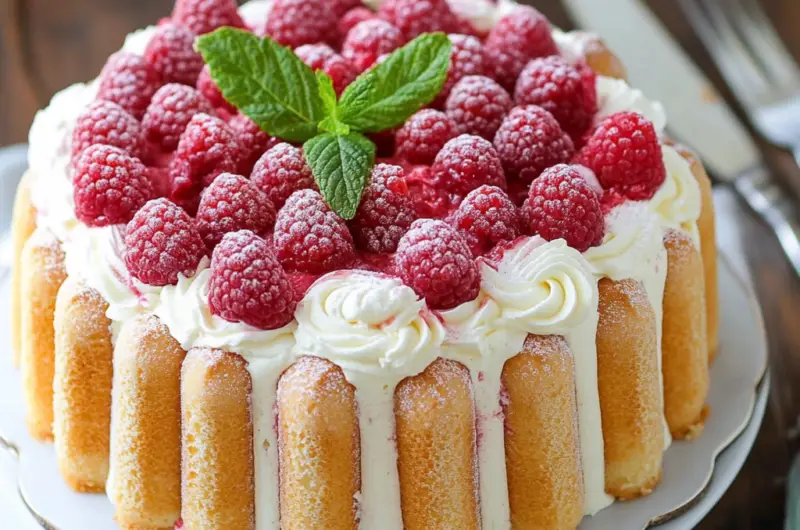 Charlotte Cake with Raspberry Mousse Recipe