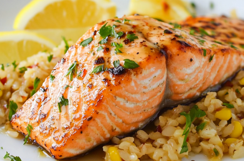 Oven Baked Salmon with a Tangy Glaze