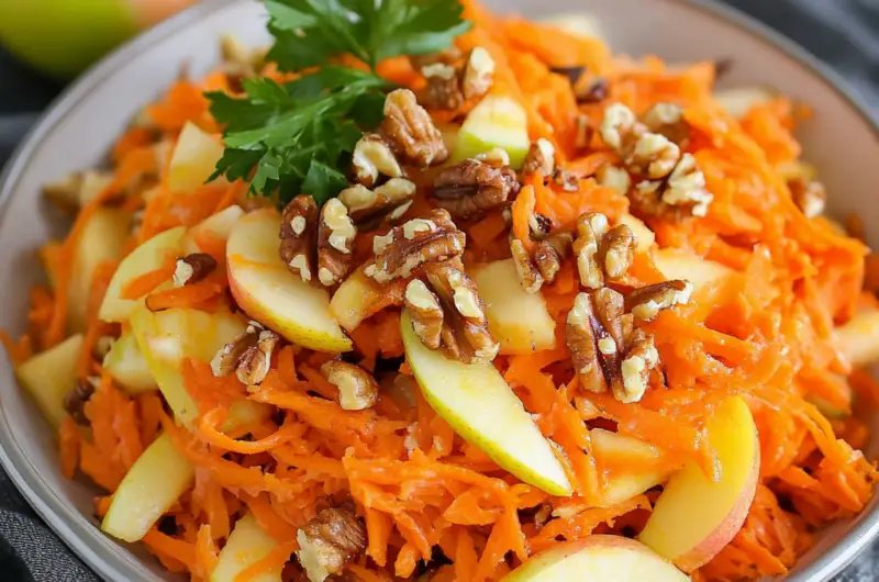 Carrot Apple and Walnut Salad