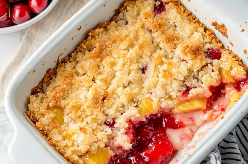 Easy Cherry Pineapple Dump Cake