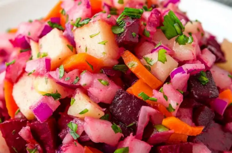 Russian Vinaigrette Recipe with Beets and Sauerkraut
