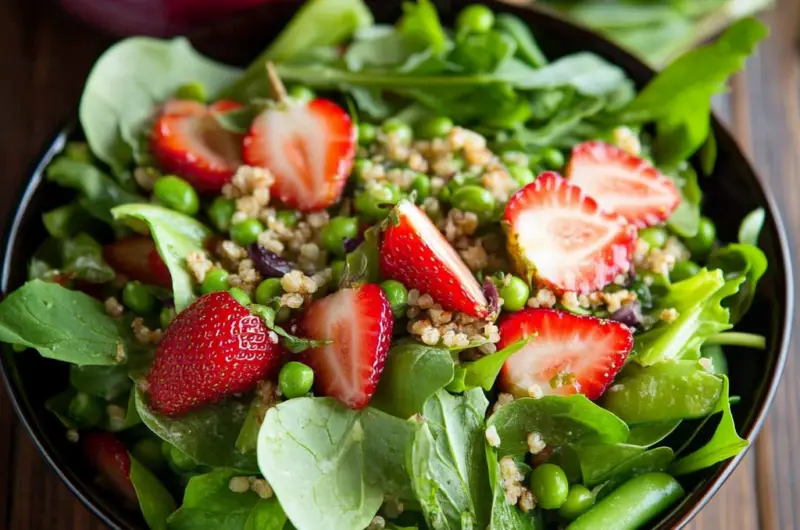 Strawberry, Snap Pea, and Mixed Green Salad Recipe