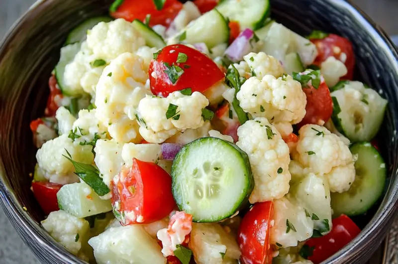 Cauliflower Cucumber and Tomato Salad Recipe