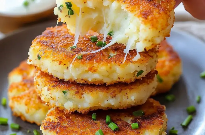 Cheesy Mashed Potato Pancakes Recipe