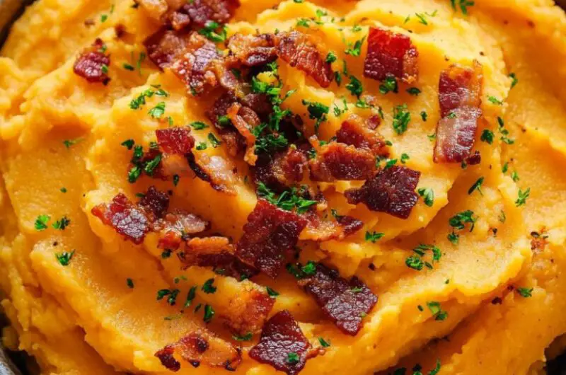 Mashed Sweet Potatoes with Bacon