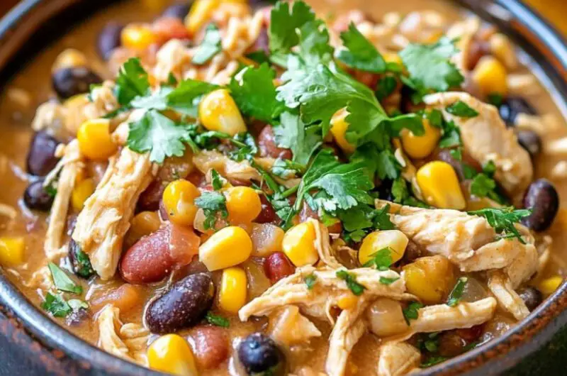 Chicken Cream Cheese Chili (Slow Cooker Recipe)