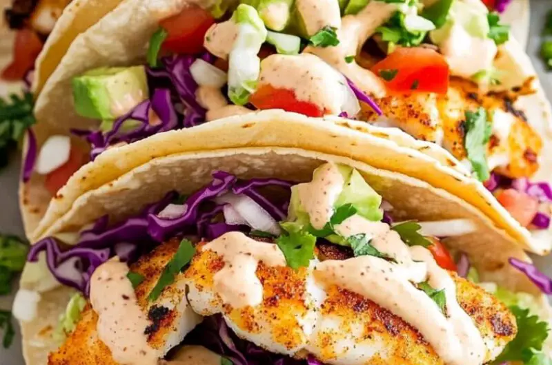 Fish Tacos with the Best Taco Sauce