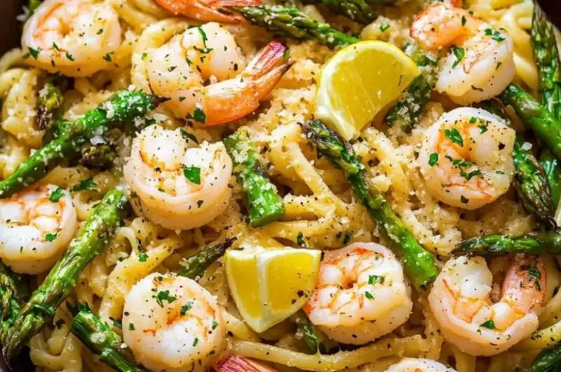 Shrimp Scampi Pasta with Asparagus