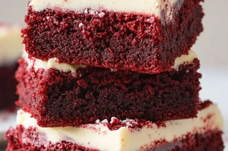 Red Velvet Brownies with Cream Cheese Frosting