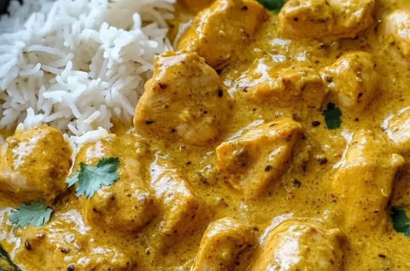 Easy Homemade Chicken Korma with Flatbread or Rice