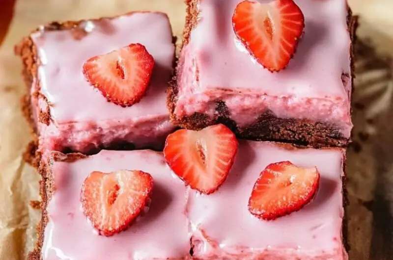 Strawberry Brownies (No Cake Mix)