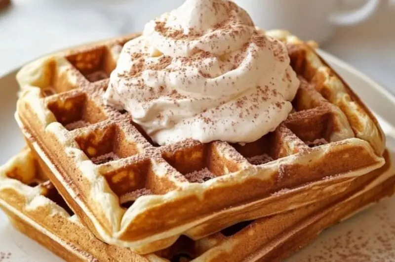 Cinnamon Waffles with Cinnamon Whipped Cream