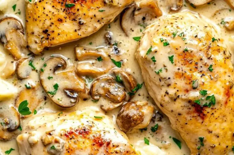 Chicken in White Wine Sauce with Mushrooms