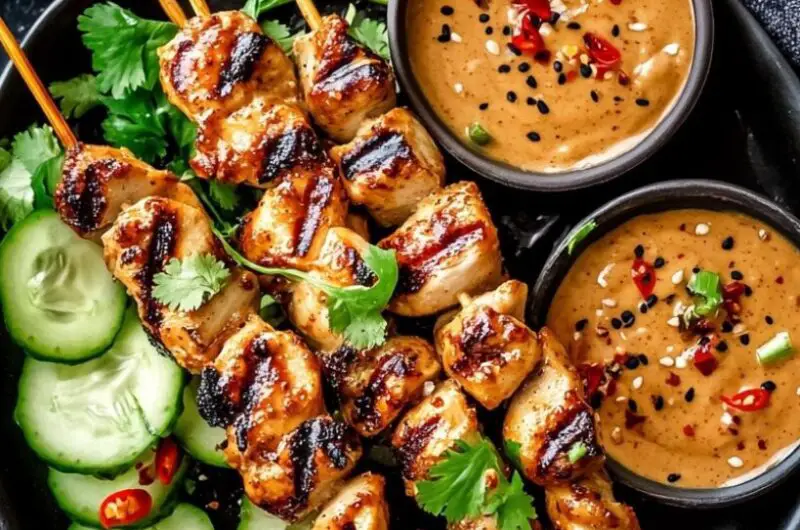 Easy Chicken Satay with Peanut Chilli Sauce