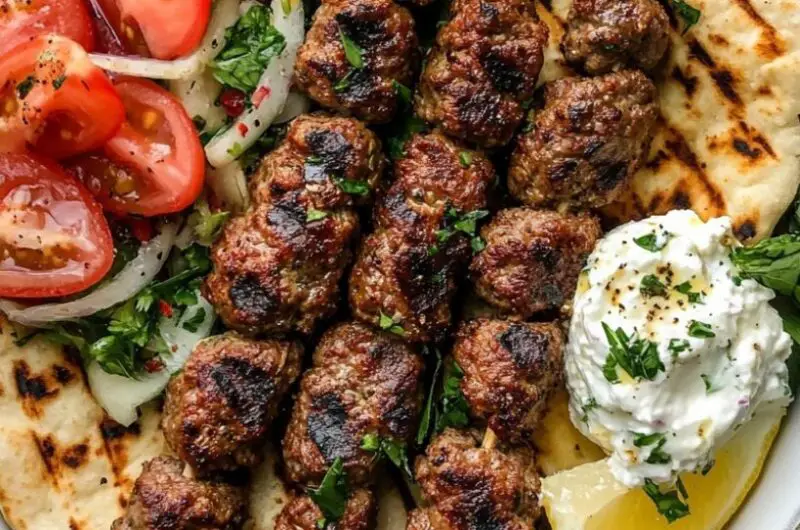Lamb Koftas with Whipped Feta and Flatbreads