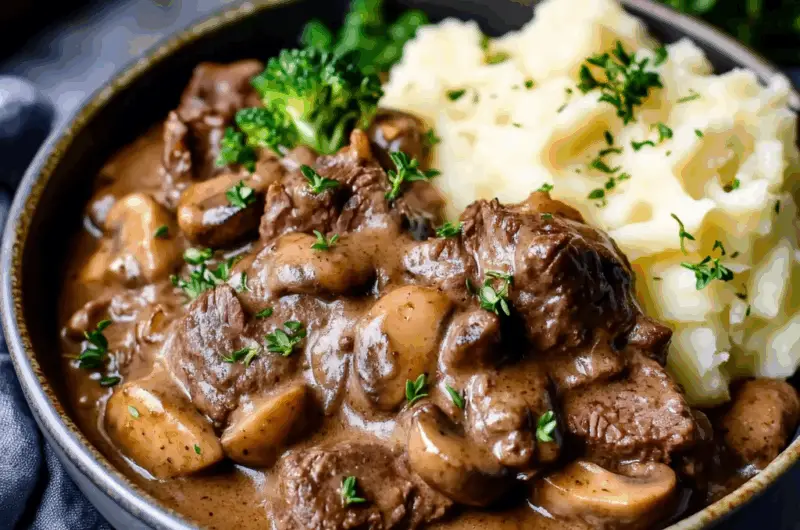 Slow Cooked Steak Diane Casserole
