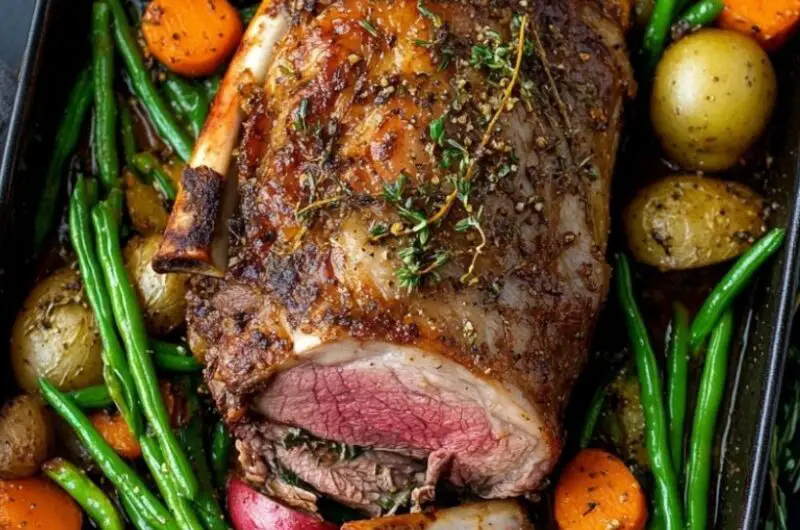One Pan Roast Leg of Lamb