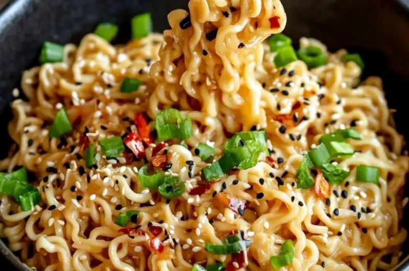 Peanut Butter Noodles with Garlic and Chilli