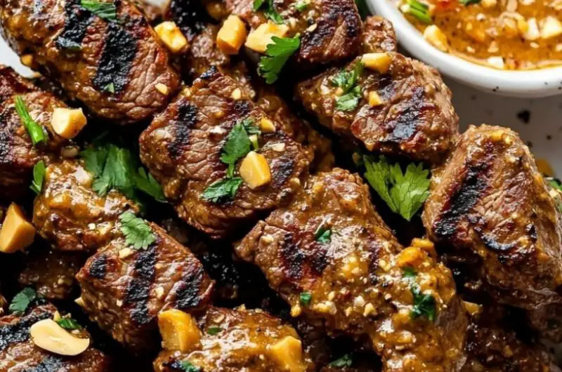 Beef Satay Skewers with Creamy Peanut Sauce