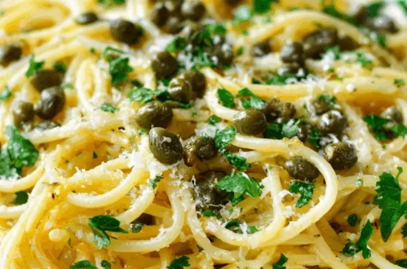 Pasta with Garlic Butter Caper Sauce