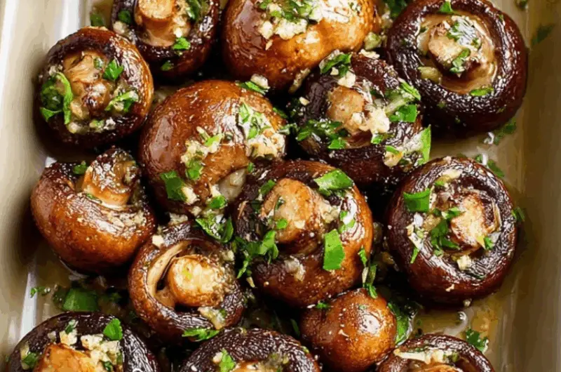 Easy Garlic Butter Roasted Mushrooms