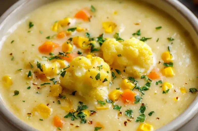 Cheesy Cauliflower Soup