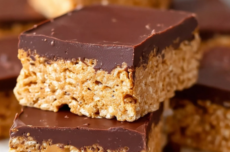 No-Bake Crispy Chocolate Peanut Butter Bars