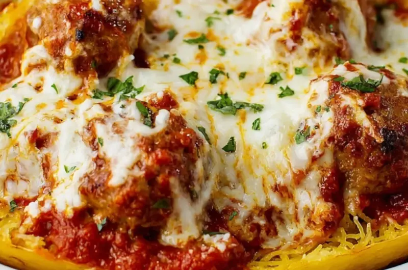 Low-Carb Spaghetti Squash & Meatballs