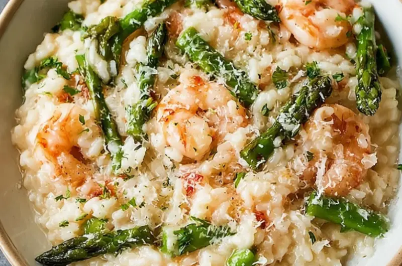 Simple Shrimp and Asparagus Risotto
