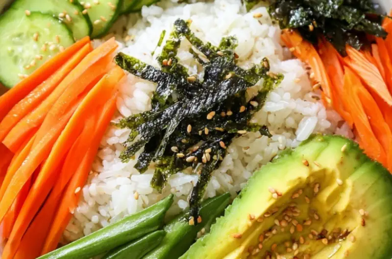 Vegetable Sushi Roll in a Bowl