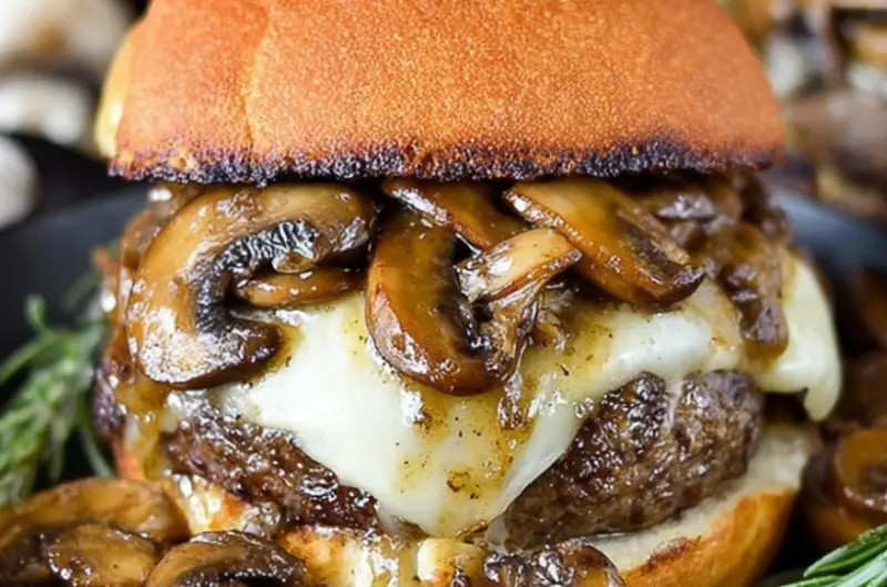Mushroom Swiss Pan Burgers