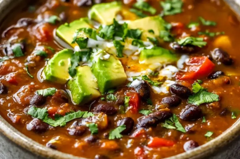 Slow Cooker Black Bean and Rice Soup