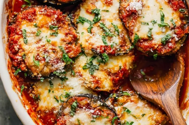 Unbreaded Eggplant Parmesan