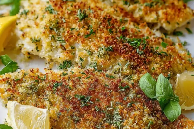 Easy Baked Flounder Oreganata
