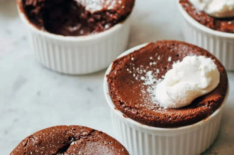 4-Ingredient Flourless Chocolate Soufflé Cakes