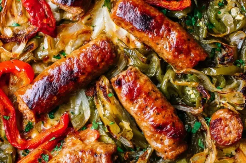 Easy Baked Italian Sausage and Peppers