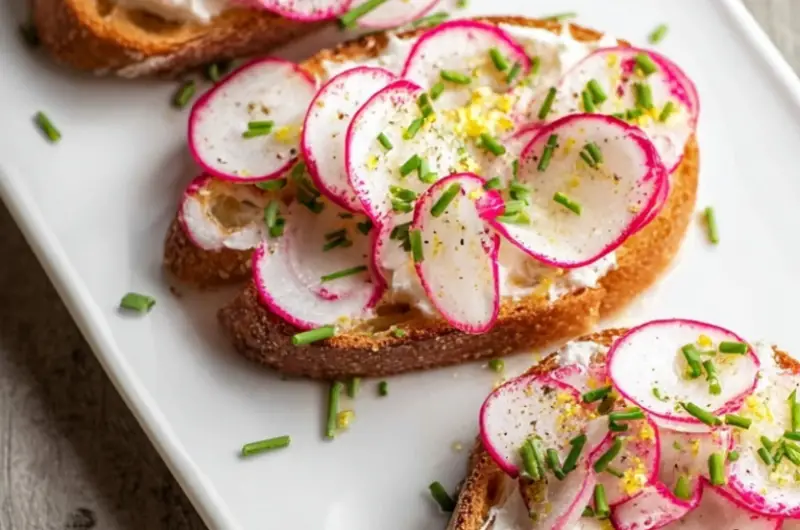 Easy French Buttered Radish Toasts