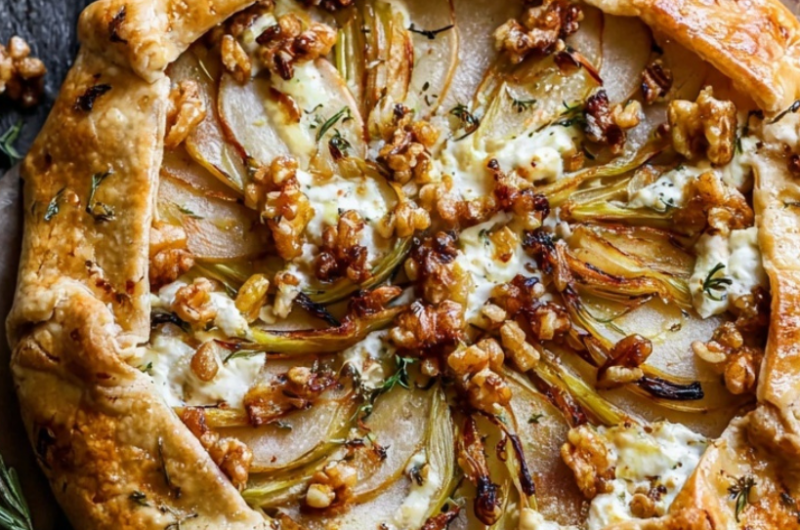 Savory Pear Galette with Goat Cheese and Walnuts