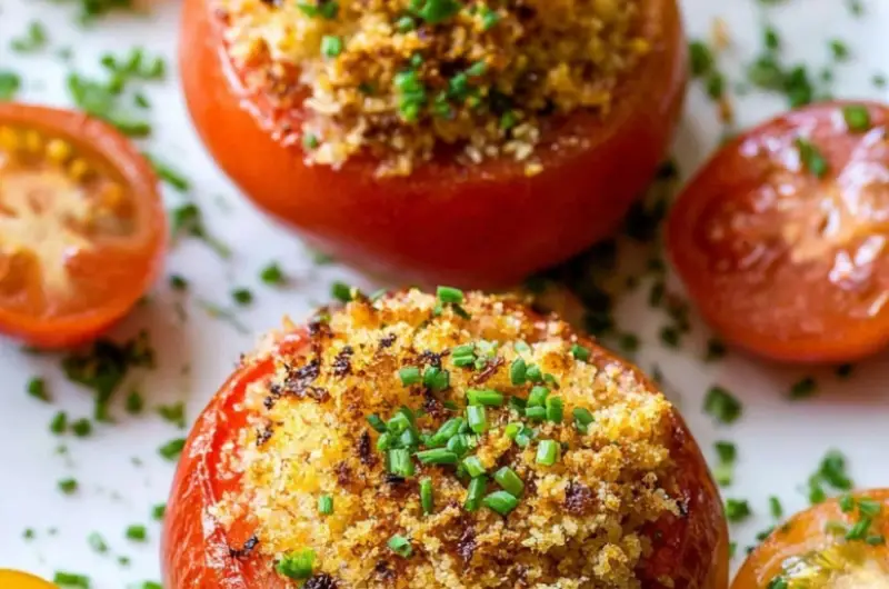 Easy Baked Goat Cheese Stuffed Tomatoes